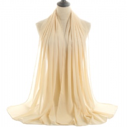 Bubble chiffon plain long hijab